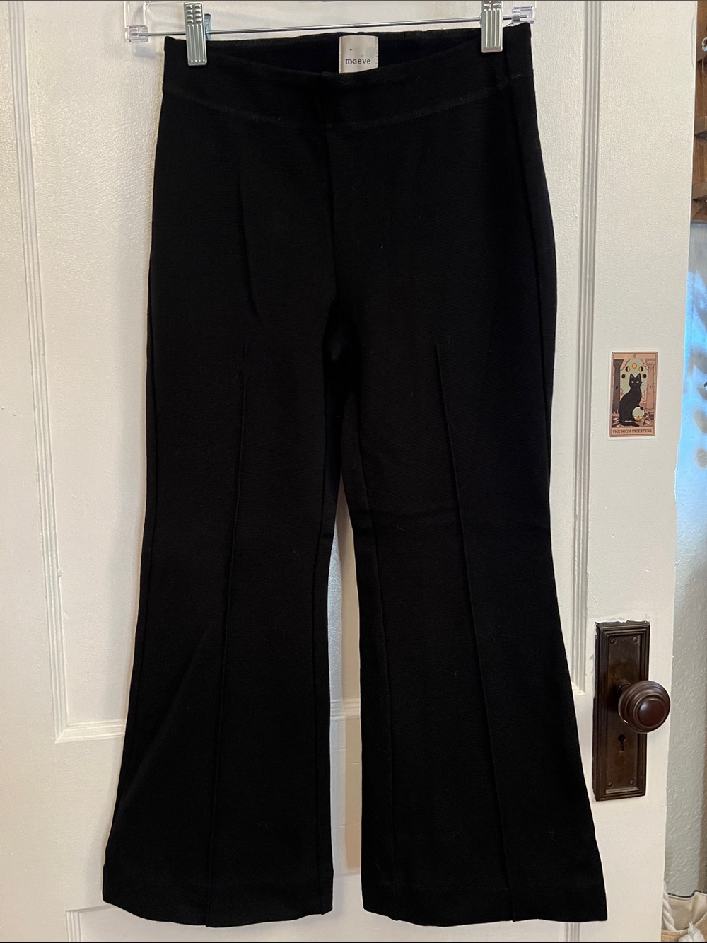 Maeve Black Pull On Kick Flare Pants